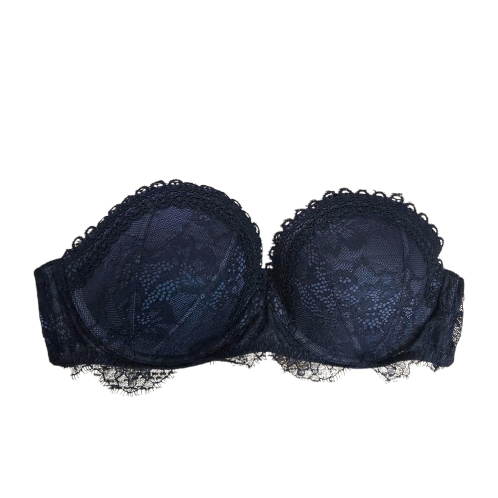 Victoria's Secret Black Lace Strapless Bra